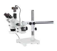 AmScope Trinoculare Boom Stand Stereo Zoom Microscopio + 5MP Camera + 54 Luce