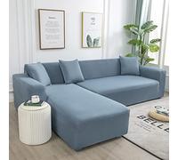 Amsg Copridivano con Penisola Elasticizzato A Sinistra Destra, Copridivano AntiGraffio Gatto Chaise Longue Sofa Cover A Forma di L,K,L 190~230cm
