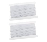 AMSGANK 10 m Elastico per Cucito, Fascia Elastica 6 mm di Larghezza di Colore Bianco Elastico per Pantaloni, per la Casa, Artigianato Fai da Te, Non Facilmente Deformabile - 2pcs