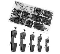 AMSGANK 224 Pezzi Kit di Ganci Cornice per Pareti, 5 Misure 10/20/30/50/100 LB Ganci in Metallo Ferro per Quadri Muro con Chiodi per Fissaggio Cornici Specchi Opere D'Arte (Nero)