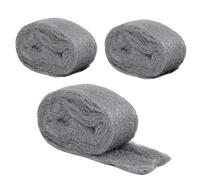 AMSGANK 3 Rotoli Lana d'Acciaio 0000, 12 m Lana di Acciaio Extrafine per la Pulizia Lucidatura e Manutenzione Legno, Vetro, Metallo, Bronzo, Ottone, Rame, Stagno