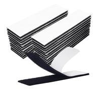 AMSGANK Feltro Adesivo Forte Biadesivo 25 mm x 100 mm, 30 Pezzi Nastro Adesivo a Strappo Autoadesivo Hook Loop Strip Tape per Cornici, Tappeti, Fissaggio, Fai Da Te (Nero)