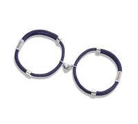 Amsgedhie Bracciale di coppia personalizzato, bracciale magnetico di coppia in 2 pezzi con ciondolo a cuore, regalo per uomo e donna, matrimonio, anniversario, regalo di inaugurazione. (Blu)
