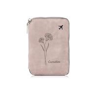 Amsgedhie Custodia per passaporto : Organizzatore passaporto - Portafoglio passaporto personalizzato nome - Borsa essenziale viaggio - Porta passaporto - Regali viaggio amici e parenti (Rosa-2)