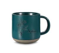 Amsgedhie Tazza da caffè in ceramica: Regali personalizzati - Tazze in ceramica moderne - Tazze con nomi e fiori di design - Regali ricordo per i migliori amici e partner (Blu Lago)