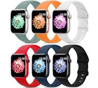 AMSKY 6 Pezzi Cinturini Compatibile con Cinturino Apple Watch 40mm 44 mm 42mm 46mm 45 mm 41mm 38mm 49mm Donna Uomo, Sportivi Silicone Compatibile con Apple Watch Series 11 10 9 8 7 6 5 4, SE 3 2 1