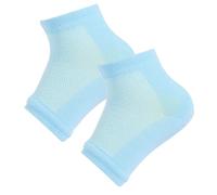 AMSLSIU 1 set di calzini con tacco in gel per la pelle del piede secca Comoda punta aperta in silicone Calze di bellezza regolabili Kit supporto per la caviglia Sport, Blu notte a rete