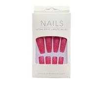 AMSLSIU 1 set punta francese stampa sulle unghie tinta unita luccichio unghie artificiali extra lunghe avvolge copertura completa fai da te per ragazze, Tipo 1, gelatina, colla