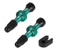 AMSLSIU 2 pz Valvole Tubeless per Biciclette Rimovibili Lega di Rame Nucleo in Gomma Robusto Ugello per Vuoto Accessori per Pneumatici Professionali, Verde, 54 mm