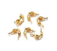 AMSLSIU 200 pz Gioielli Connettori Chiusura Raccordo Calotte Corrispondenza Crimp Perline Catena A Sfera Fine per I Monili Che Fanno Forniture, Oro