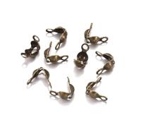AMSLSIU 200 pz Gioielli Connettori Chiusura Raccordo Calotte Corrispondenza Crimp Perline Catena A Sfera Fine per I Monili Che Fanno Forniture, Bronzo antico