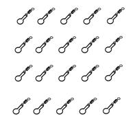 AMSLSIU 20pcs girelle per la Pesca alla Carpa Link Lock Anelli ad Resistenza Snaps Cambio rapido Amo da Pesca Girevole Accessori per la
