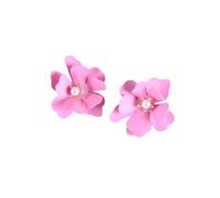 AMSLSIU 2Pcs Orecchini di perle di fiori femminili Bella Stud Core Fashion Eardrop Temperamento geometrico estivo per regali di nozze, Rosa