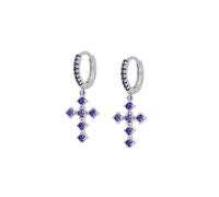 AMSLSIU 2pcs orecchino a cerchio religioso Ins orecchini di cristallo metallo vintage per il tempo libero ricerca di gioielli casual per feste nozze, Platino Viola