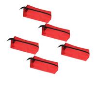AMSLSIU 5X Borsa tote con cerniera Multicolore Multiuso Pregevole fattura Contenitore hardware per l'organizzazione resistente all'usura, Rosso, Taglia piccola