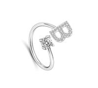 AMSLSIU Anelli impilabili per lettere femminili aperte Moda Colore argento Gioielli per feste Regalo Lega Fedi nuziali alla moda Accessori per coppie, Tipo18