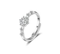 AMSLSIU Anello di apertura da donna in rame con zirconi decorativi a mano, gioielli per adulti, festa di nozze, fidanzamento, squisita decorazione artigianale