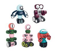 AMSLSIU Blocchi magnetici da 5 pezzi per l'allenamento del cervello Giochi divertenti per bambini creativi Giocattoli robot magnetici ABS Regali meravigliosi