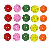 AMSLSIU Bottoni in legno misto Solido a due fori Stile vintage Ornamenti fatti a mano Bottone per cucito Crafting Set 15/20x25mm fai da te, 25mm/50 pz