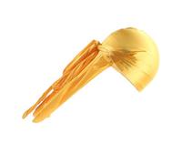 AMSLSIU Copricapo in raso di seta per uomo, morbido e confortevole, bandane nere da uomo di taglia adeguata per code lunghe rapper, Giallo