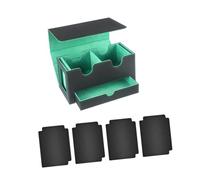 AMSLSIU Custodia per mazzo di carte, organizer per carte, scatola portaoggetti per oltre 400 da gioco con ampio spazio e antigraffio. La scatola porta non può, Verde interiore, 22.8x9.5x12.2 cm