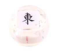 AMSLSIU Dadi multi-lato, dadi cinesi per Mahjong, per feste in acrilico, entusiasmanti accessori per feste per gli amanti dei giochi da tavolo, tessere per, bianco trasparente, 4.35 cm
