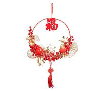 AMSLSIU Decorazioni tradizionali cinesi per il Capodanno. Elegante ghirlanda di fiori con bacche rosse, Dio della ricchezza