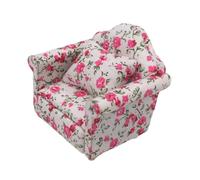 AMSLSIU Divano Mini Mobili Dollhouse Toy Doll Miniature Cuscino Decorazione Statua Artigianato Ornamenti Modello Accessorio in legno , Rosa