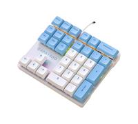 AMSLSIU Efficienza di input del keycap PBT a 33 tasti per la mano sinistra con pulsanti meccanici ABS K33 Contabilità della tastiera numerica meccanica, Asse blu blu