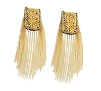 AMSLSIU Elegante spilla con catena a maglie in nappa di metallo, accessorio Per unico per spettacoli teatrali e feste, spilla con catena a maglie in nappa di metallo per spalline, Oro, 6x9x17.5 cm