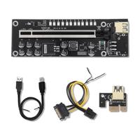 AMSLSIU Espansione della scheda video PCI-E LED 8 condensatori a stato solido Cavo schermato multiplo Extender Adattatore portatile per l'industria mineraria, No.01