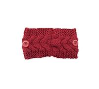 AMSLSIU Fascia per capelli con bottoni Fasce per capelli larghe regolabili lavorate a maglia Cuffie universali calde da donna Accessori per lo styling dei Regali per le donne, Claretto