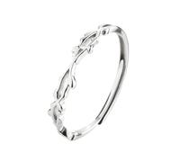 AMSLSIU Fede nuziale squisita in argento sterling 925 con fidata lega ramoscello spina foglia ramo anello dito aperto anello proposta