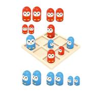 AMSLSIU Gioco del tris, regali unici per bambini dai 3 in su, gioco interattivo della dama per genitori e figli, rana, pinguino, tavola 12x12cm