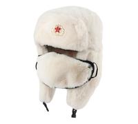 AMSLSIU I Berretti da Neve con paraorecchie rimangono Comodi e alla Moda nella Stagione Fredda, Morbidi e Caldi Cappelli Bomber Termici Invernali da Uomo, Taglia Adatta, Emblema sovietico Beige