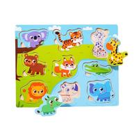 AMSLSIU I puzzle giocattolo a forma di animale offrono un'esperienza educativa piacevole e migliorano le capacità cognitive dei più piccoli. Puzzle in legno per bambini. giocattolo a forma di