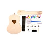 AMSLSIU Kit fai da te per ukulele da 21 pollici in legno non finito, divertimento per bambini, genitori e figli, kit per costruire la propria chitarra, set di montaggio, chitarra