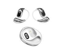 AMSLSIU Le cuffie per traduzione wireless riducono al minimo la dipendenza da Internet Modalità multiple per una comunicazione efficace Auricolari aperti, Bianco Argento