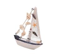 AMSLSIU Modello di barca a in legno dipinto a mano, decorazione Per nautica, ornamento compatto da tavolo, valorizza la stanza, aggiunge un tocco di colore brillante alle foto.