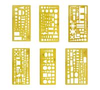 AMSLSIU Modello di cartografia, righello, stencil, disegno per bambini e progetti di layout per la cucina che consentono misurazioni facili, modello, disegno, strumento di, 6 pezzi