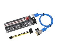 AMSLSIU PCI-E 1x a 6x USB 3.0 Extender Scheda di Scheda Mini Computer Modulo Elettronica Cavo Adattatore LED Accessori Luce, Cavo blu slot rosso