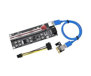 AMSLSIU PCI-E 1x a 6x USB 3.0 Extender Scheda di Scheda Mini Computer Modulo Elettronica Cavo Adattatore LED Accessori Luce, Digitare 4