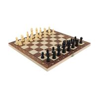 AMSLSIU Scacchiera facile da trasportare, giochi di dama e backgammon per adulti e bambini, set da viaggio portatile, dama e backgammon, scacchiera, Marrone, S