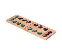 AMSLSIU Set da gioco da tavolo portatile Mancala con tavola in legno, divertente da viaggio, per serate di gioco con la famiglia e gli amici, 44,5 cm x 13,5