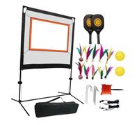 AMSLSIU Set di Rete da Badminton con Supporto, Racchette, volani e Accessori. Rete da Badminton per Allenamento Completo e Divertimento. per Adulti. Set di con Borsa per Il Trasporto.