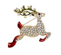 AMSLSIU Spille per gioielli natalizi da donna e ragazza in stile festivo, sicure per l'albero di Natale, la renna, il fiocco di neve, regalo di Natale