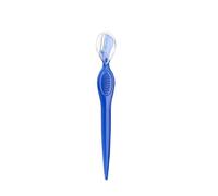 AMSLSIU Strumento di trucco Modello portatile Rasoio facciale Puntelli per lo styling Raschietto Shapers Pieghevoli Sopracciglia Trimmer Sopracciglio Stencil, Blu trasparente