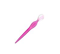 AMSLSIU Strumento di trucco Modello portatile Rasoio facciale Puntelli per lo styling Raschietto Shapers Pieghevoli Sopracciglia Trimmer Sopracciglio Stencil, Rosa trasparente