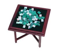 AMSLSIU Tavolo da Mahjong in miniatura, dettagli realistici, complementi per la casa delle bambole con oggetti di scena accattivanti, aggiungi alla, Verde, nessuna sedia