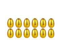 AMSLSIU Uova d'oro decorative per cestini pasquali, perfette per le sorprese, per celebrare la gioia e il divertimento durante le riunioni speciali delle feste. Uova di Pasqua, 12 pezzi